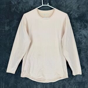 BYLT Mens Lux Drop Cut Long Sleeve Shirt Peach Cotton Blend Size Large